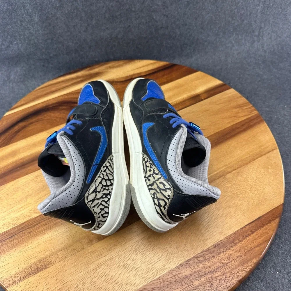 NIB Air Jordan Legacy Low Sneakers Black Game Royal White CD9055-041 Size 1Y